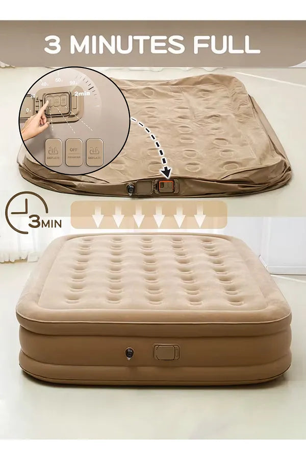 Luxury Inflatable Air Mattress Double Bed with Built-In Electric Pump | Portable & Comfortable