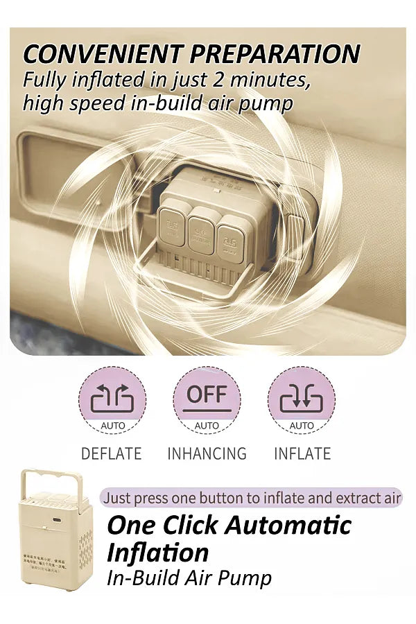 Luxury Inflatable Air Mattress Double Bed with Built-In Electric Pump | Portable & Comfortable