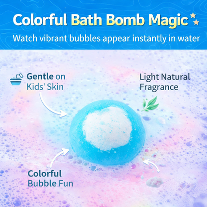 Kids Bath Bombs with Hidden Toys – 12 Colorful Surprise Bath Bomb Gift Set