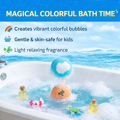 Kids Bath Bombs with Hidden Toys – 12 Colorful Surprise Bath Bomb Gift Set