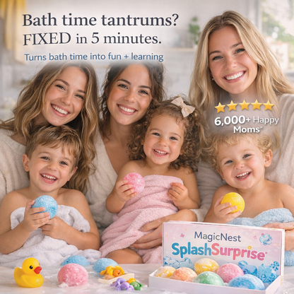 Kids Bath Bombs with Hidden Toys – 12 Colorful Surprise Bath Bomb Gift Set