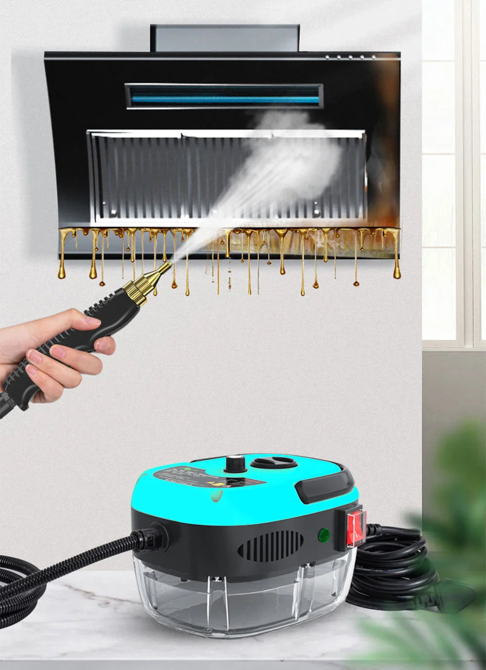 Portable Steam Cleaner with 15-Second Fast Heating | Multipurpose High Pressure Steam Cleaning Machine for Home & Car